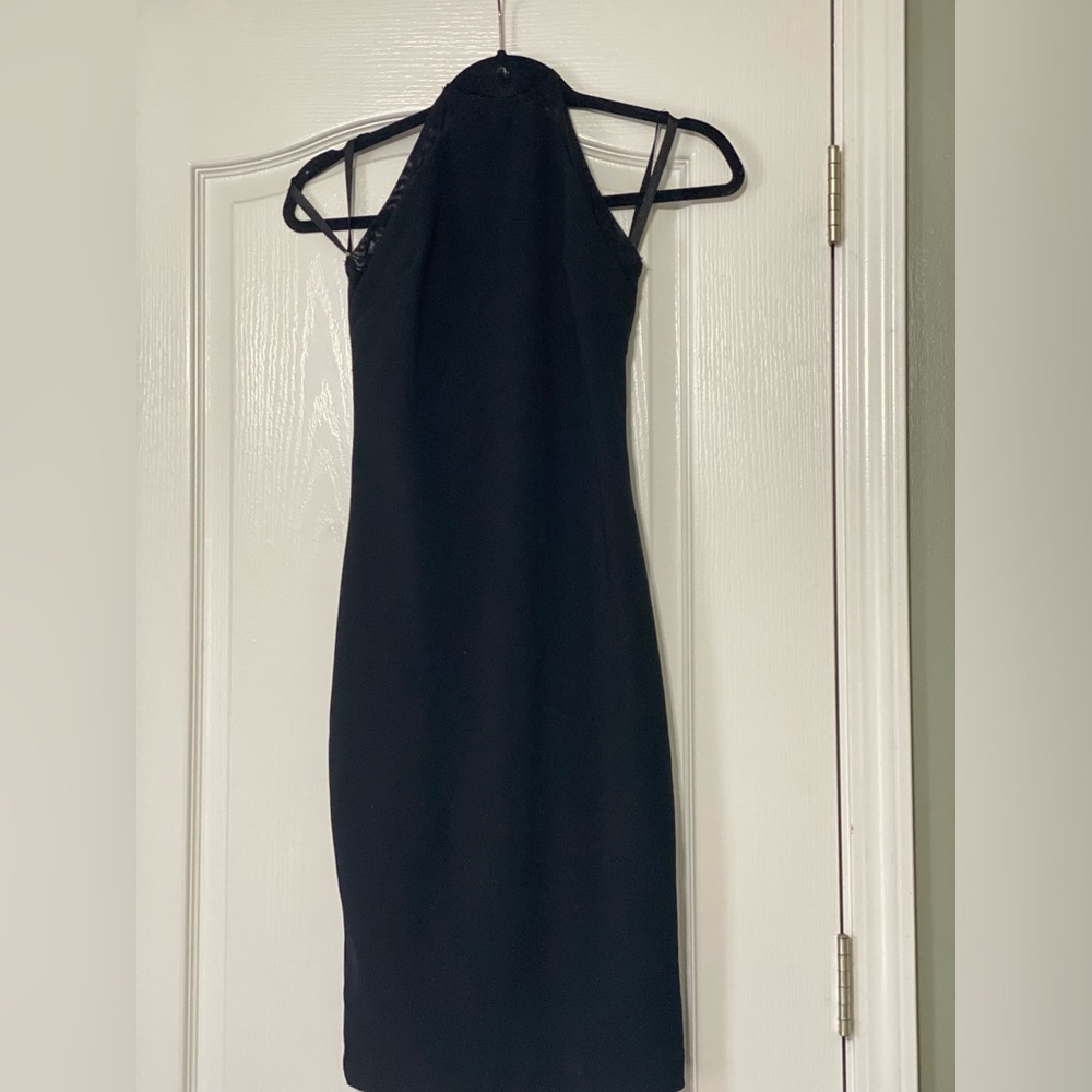 Bebe Fitted Midi Dress Black Women’s Size S